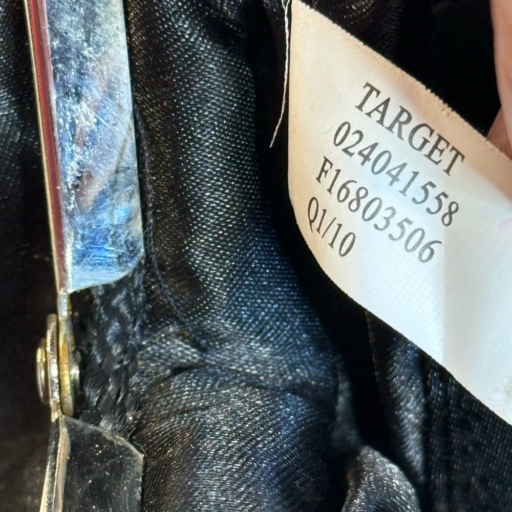 Target Vintage-Style Black Satin‎ Pleated Evening Bag with Beaded Strap 8.25x4.5